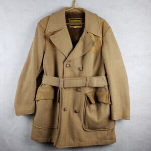 Vintage Cresco Men's 42 Heavy Suede Leather Belt Peacoat Camel Tan Indie Western